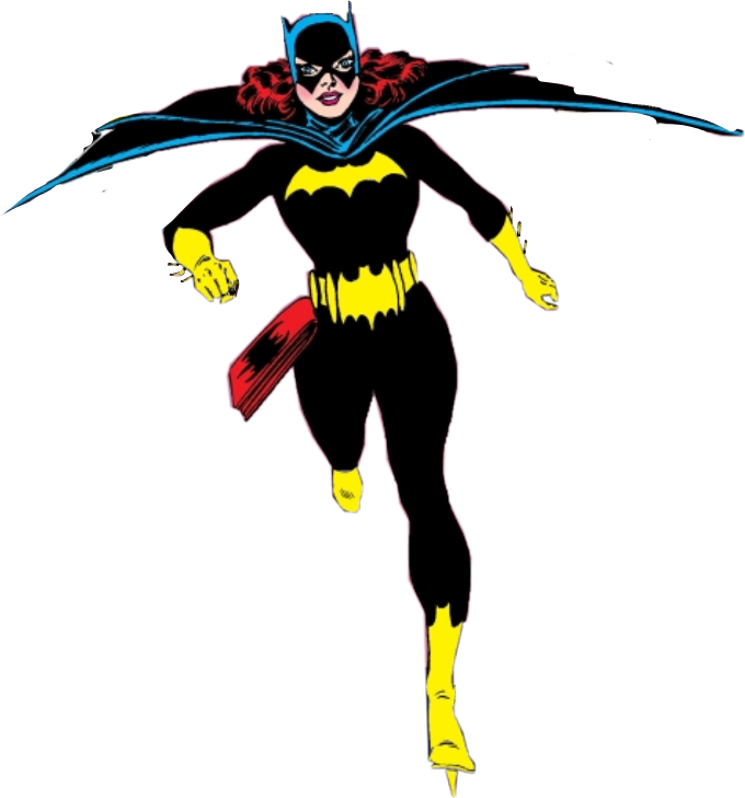 Batgirl, Barbara Gordon, classic costume with red bat-purse