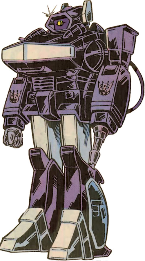 Shockwave, Marvel G1 comic coloring, Mark D. Bright 1987 illustration
